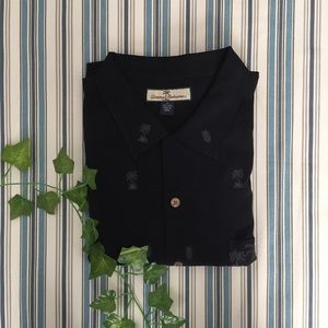 Men’s Black Palm Tree Button Up